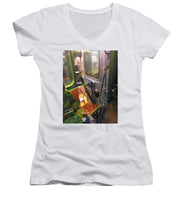 Photo On The New York City Subway - Women's V-Neck (Athletic Fit)