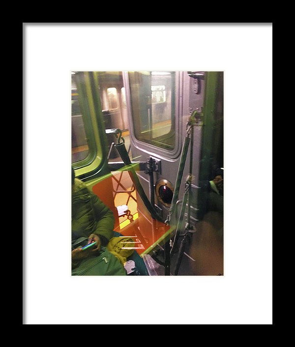 Photo On The New York City Subway - Framed Print