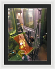 Photo On The New York City Subway - Framed Print