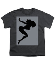 Our Bodies Our Way Future Is Female Feminist Statement Mudflap Girl Diving - Youth T-Shirt Youth T-Shirt Pixels Charcoal Small 