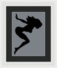 Our Bodies Our Way Future Is Female Feminist Statement Mudflap Girl Diving - Framed Print Framed Print Pixels 10.500" x 14.000" White Black