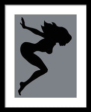 Our Bodies Our Way Future Is Female Feminist Statement Mudflap Girl Diving - Framed Print Framed Print Pixels 12.000" x 16.000" Black White