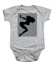 Our Bodies Our Way Future Is Female Feminist Statement Mudflap Girl Diving - Baby Onesie Baby Onesie Pixels Heather Small 