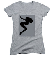 Our Bodies Our Way Future Is Female Feminist Statement Mudflap Girl Diving - Women's V-Neck (Athletic Fit) Women's V-Neck (Athletic Fit) Pixels Heather Small 