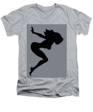 Our Bodies Our Way Future Is Female Feminist Statement Mudflap Girl Diving - Men's V-Neck T-Shirt Men's V-Neck T-Shirt Pixels Heather Small 