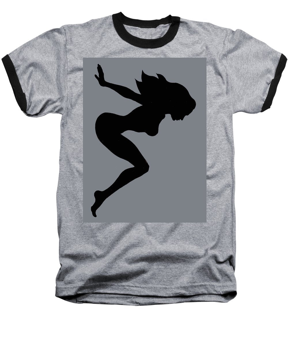 Our Bodies Our Way Future Is Female Feminist Statement Mudflap Girl Diving - Baseball T-Shirt Baseball T-Shirt Pixels Heather / Black Small 