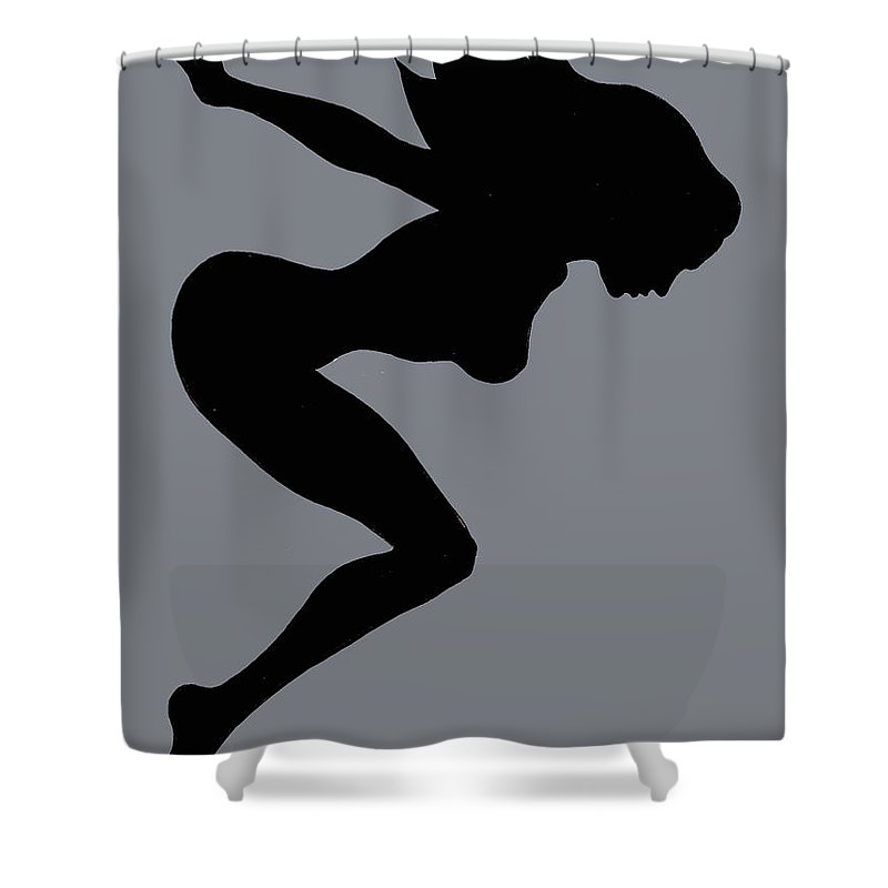 Our Bodies Our Way Future Is Female Feminist Statement Mudflap Girl Diving - Shower Curtain Shower Curtain Pixels 71
