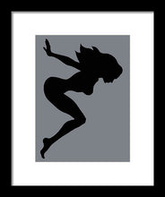 Our Bodies Our Way Future Is Female Feminist Statement Mudflap Girl Diving - Framed Print Framed Print Pixels 7.500" x 10.000" Black White