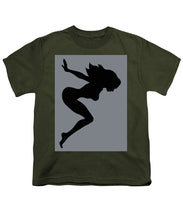 Our Bodies Our Way Future Is Female Feminist Statement Mudflap Girl Diving - Youth T-Shirt Youth T-Shirt Pixels Military Green Small 