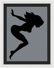 Our Bodies Our Way Future Is Female Feminist Statement Mudflap Girl Diving - Framed Print Framed Print Pixels 22.500" x 30.000" White Black