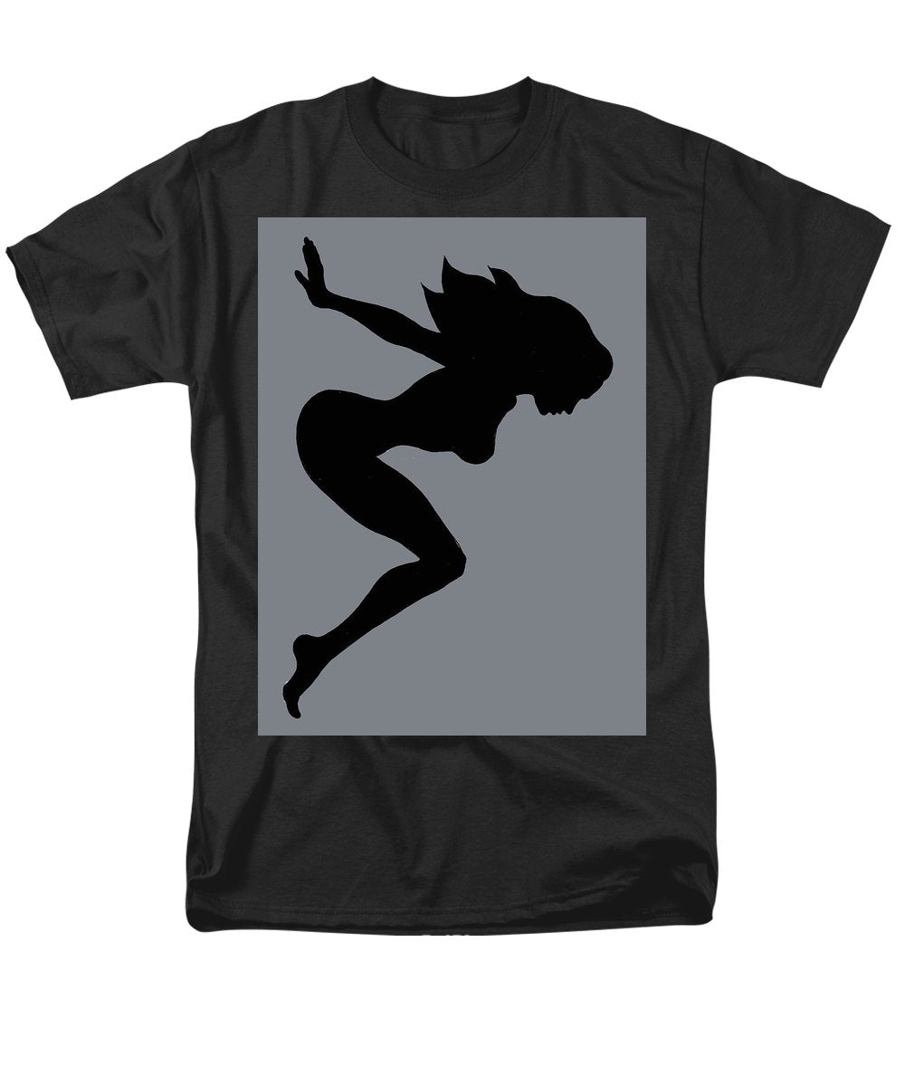 Our Bodies Our Way Future Is Female Feminist Statement Mudflap Girl Diving - Men's T-Shirt  (Regular Fit) Men's T-Shirt (Regular Fit) Pixels Black Small 