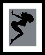Our Bodies Our Way Future Is Female Feminist Statement Mudflap Girl Diving - Framed Print Framed Print Pixels 9.000" x 12.000" Black White