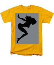 Our Bodies Our Way Future Is Female Feminist Statement Mudflap Girl Diving - Men's T-Shirt  (Regular Fit) Men's T-Shirt (Regular Fit) Pixels Gold Small 