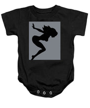 Our Bodies Our Way Future Is Female Feminist Statement Mudflap Girl Diving - Baby Onesie Baby Onesie Pixels Black Small 