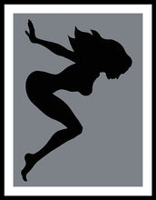 Our Bodies Our Way Future Is Female Feminist Statement Mudflap Girl Diving - Framed Print Framed Print Pixels 27.000" x 36.000" Black White
