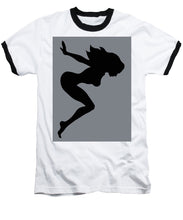 Our Bodies Our Way Future Is Female Feminist Statement Mudflap Girl Diving - Baseball T-Shirt Baseball T-Shirt Pixels White / Black Small 