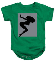 Our Bodies Our Way Future Is Female Feminist Statement Mudflap Girl Diving - Baby Onesie Baby Onesie Pixels Kelly Green Small 