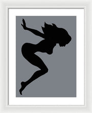 Our Bodies Our Way Future Is Female Feminist Statement Mudflap Girl Diving - Framed Print Framed Print Pixels 15.000" x 20.000" White White