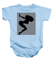 Our Bodies Our Way Future Is Female Feminist Statement Mudflap Girl Diving - Baby Onesie Baby Onesie Pixels Light Blue Small 