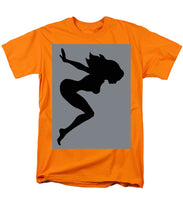 Our Bodies Our Way Future Is Female Feminist Statement Mudflap Girl Diving - Men's T-Shirt  (Regular Fit) Men's T-Shirt (Regular Fit) Pixels Orange Small 