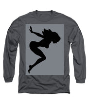 Our Bodies Our Way Future Is Female Feminist Statement Mudflap Girl Diving - Long Sleeve T-Shirt Long Sleeve T-Shirt Pixels Charcoal Small 