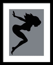 Our Bodies Our Way Future Is Female Feminist Statement Mudflap Girl Diving - Framed Print Framed Print Pixels 10.500" x 14.000" Black White