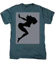 Our Bodies Our Way Future Is Female Feminist Statement Mudflap Girl Diving - Men's Premium T-Shirt Men's Premium T-Shirt Pixels Steel Blue Heather Small 