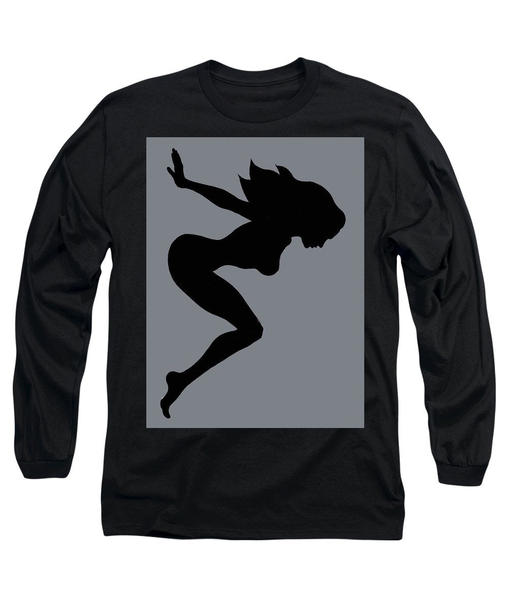 Our Bodies Our Way Future Is Female Feminist Statement Mudflap Girl Diving - Long Sleeve T-Shirt Long Sleeve T-Shirt Pixels Black Small 