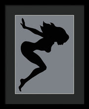 Our Bodies Our Way Future Is Female Feminist Statement Mudflap Girl Diving - Framed Print Framed Print Pixels 10.500" x 14.000" Black Black