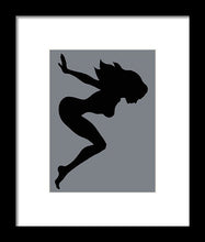 Our Bodies Our Way Future Is Female Feminist Statement Mudflap Girl Diving - Framed Print Framed Print Pixels 6.000" x 8.000" Black White