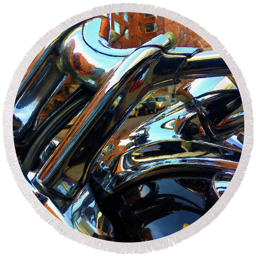 Painting Cold Chrome New York - Round Beach Towel