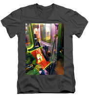 Painting On The New York City Subway - Men's V-Neck T-Shirt