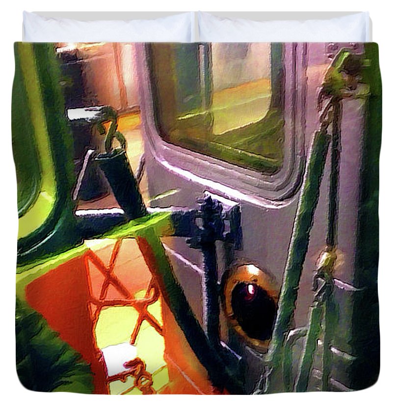 Painting On The New York City Subway - Duvet Cover