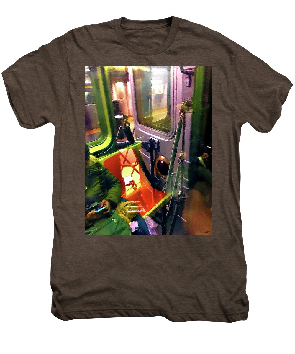 Painting On The New York City Subway - Men's Premium T-Shirt