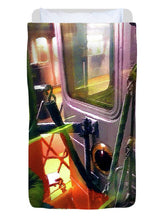 Painting On The New York City Subway - Duvet Cover