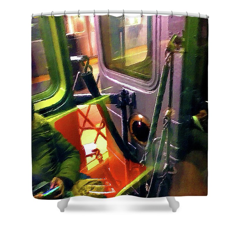 Painting On The New York City Subway - Shower Curtain