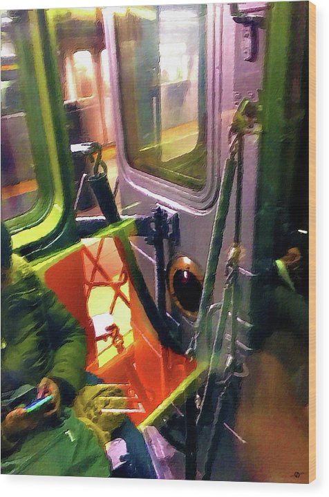 Painting On The New York City Subway - Wood Print