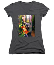Painting On The New York City Subway - Women's V-Neck (Athletic Fit)