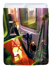 Painting On The New York City Subway - Duvet Cover