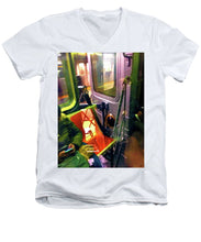 Painting On The New York City Subway - Men's V-Neck T-Shirt