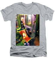 Painting On The New York City Subway - Men's V-Neck T-Shirt