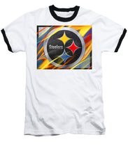 Pittsburgh Steelers Football - Baseball T-Shirt Baseball T-Shirt Pixels White / Black Small 
