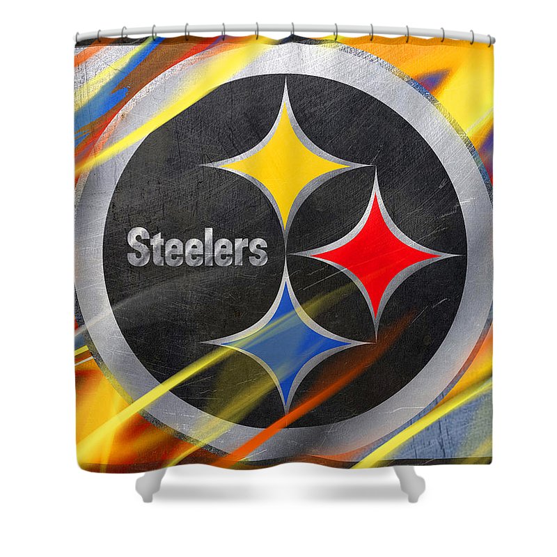 Pittsburgh Steelers Football - Shower Curtain Shower Curtain Pixels 71