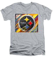 Pittsburgh Steelers Football - Men's V-Neck T-Shirt Men's V-Neck T-Shirt Pixels Heather Small 