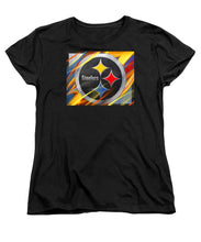 Pittsburgh Steelers Football - Women's T-Shirt (Standard Fit) Women's T-Shirt (Standard Fit) Pixels Black Small 
