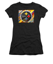 Pittsburgh Steelers Football - Women's T-Shirt (Athletic Fit) Women's T-Shirt (Athletic Fit) Pixels Black Small 