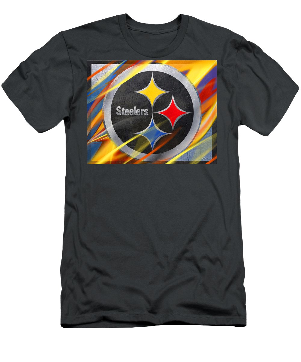 Pittsburgh Steelers Football - Men's T-Shirt (Athletic Fit) Men's T-Shirt (Athletic Fit) Pixels Charcoal Small 