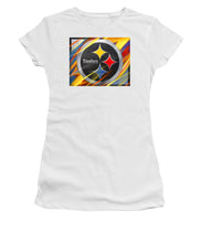 Pittsburgh Steelers Football - Women's T-Shirt (Athletic Fit) Women's T-Shirt (Athletic Fit) Pixels White Small 