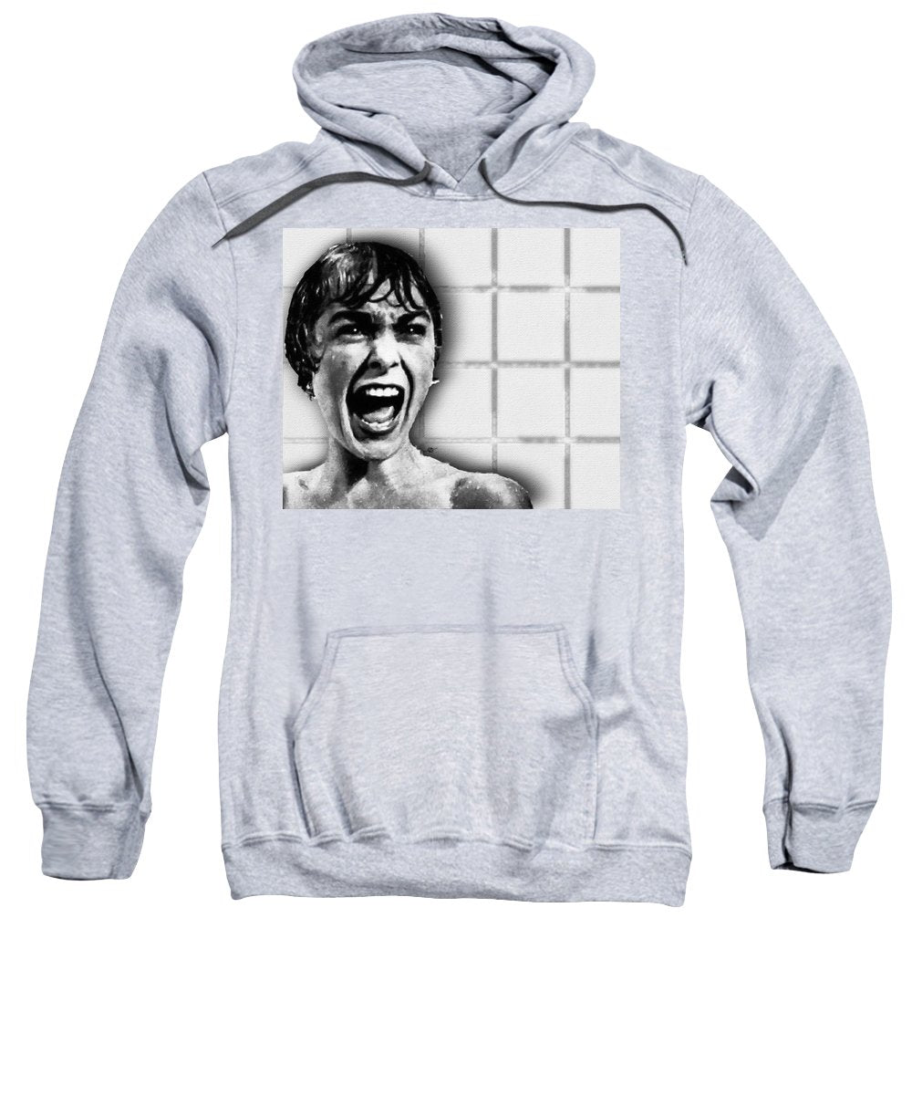 Psycho By Alfred Hitchcock, With Janet Leigh Shower Scene H Black And White - Sweatshirt