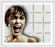 Psycho By Alfred Hitchcock, With Janet Leigh Shower Scene H Color - Framed Print